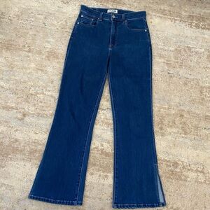Le Jean Anthropologie Stella Flare Dark Wash High Waisted Rise Jeans: 25